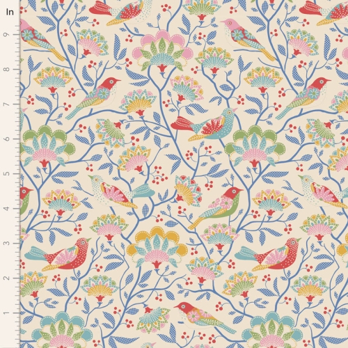 Tilda Patchwork Stoff Baumwolle - Jubilee - Bird Tree Creme